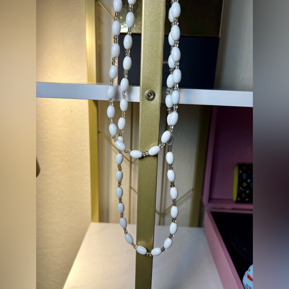 Vintage Bohemian Elegant White Beaded Necklace